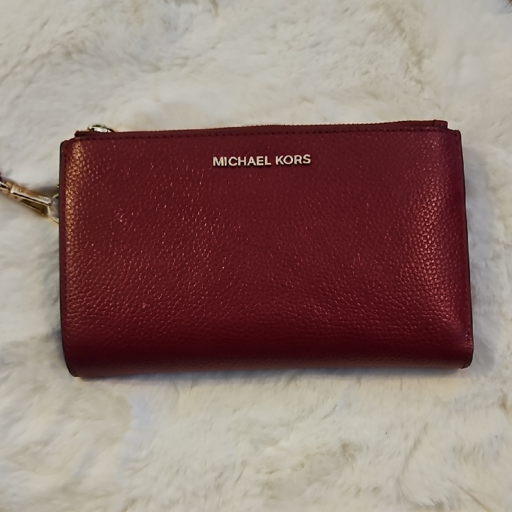 Michael Kors Deep Red Leather Wallet